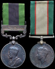 India General Service, 1908-1935, single clasp, North West Frontier 1930-31 (4686146 Pte. F. Crossland, K.O.Y.L.I.); and India General Service, 1936-1...