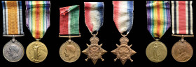 Miscellaneous Great War Medals and Pair, comprising: 1914 Star (9678 Cpl G. C. Wright. 1/Devon: R.); and 1914-15 Star (S-3816 Pte A. E. Holman. Rif: B...