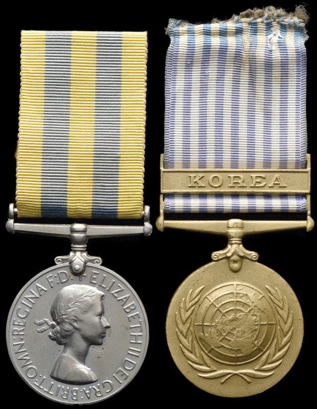 A Korean War Pair awarded to Private E. Jones, Army Catering Corps, comprising: ...