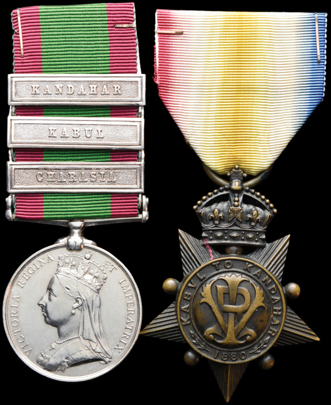*A Second Afghan War Pair awarded to Private F. Smith, 9th Lancers, comprising: ...