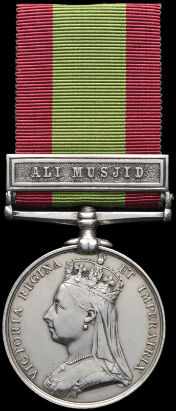 Afghanistan, 1878-80, single clasp, Ali Musjid (10B/1322. Pte J. Watson. 2/14th ...