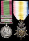 A Second Afghan War Pair awarded to Colour-Sergeant George Kingdon, 2nd Battalion, 60th Foot, comprising: Afghanistan, 1878-80, 2 clasps, Ahmed Khel, ...