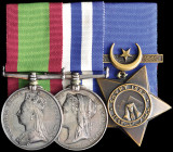 A Second Afghan War and Egypt Campaign Group of 3 awarded to Private William Lavelle, 1st Battalion, Manchester Regiment, comprising: Afghanistan, 187...