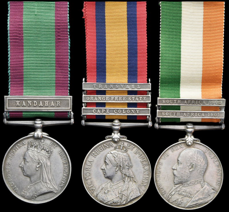 *A Second Afghan War and Boer War Group of 3 awarded to Major George Woodward Wi...