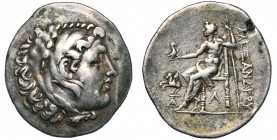 ROYAUME DE MACEDOINE, Alexandre III le Grand (336-323), AR tétradrachme posthume, vers 173-167 av. J.-C., Alabanda. D/ T. d''Héraclès à d., coiffé de ...