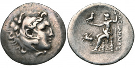 ROYAUME DE MACEDOINE, Alexandre III le Grand (336-323), AR tétradrachme posthume, vers 173-167 av. J.-C., Alabanda. D/ T. d''Héraclès à d., coiffé de ...