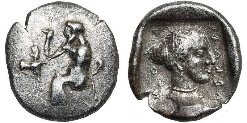 ARCADIE, Ligue arcadienne, AR drachme, 477-468 av. J.-C., Mantinée. D/ Zeus Lyca...