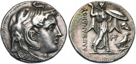 ROYAUME LAGIDE, Ptolémée Ier Soter (323-283), AR tétradrachme, 310-305 av. J.-C., Alexandrie. D/ T. d''Alexandre le Grand à d., portant la corne d''Am...