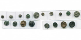 lot de 9 bronzes: île de Rhodes, Nysiros, Rhodes (3); Lydie, Sardes (3); Phrygie, Apamée (2).
Très Beau