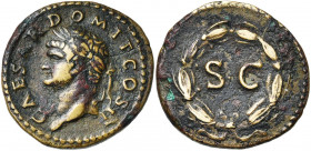 DOMITIEN César (69-81), AE as, 73-74, Rome. Pour la Syrie. D/ CAESAR DOMIT COS II T. l. à g. R/ SC dans une couronne de laurier. BMC 218, 884 (Commagè...