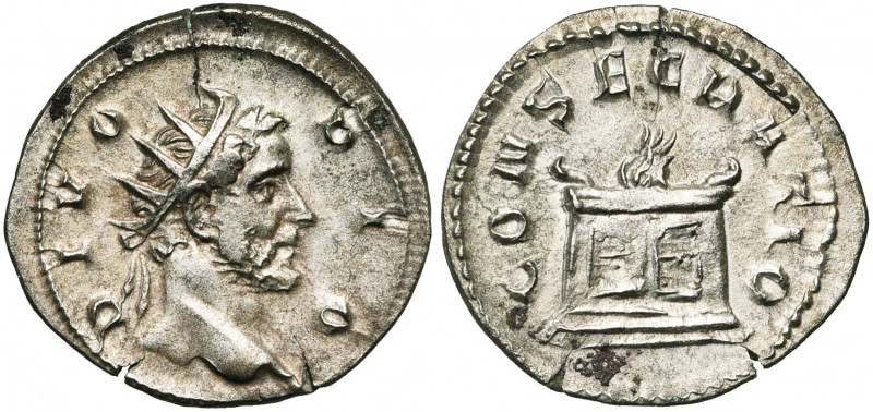 ANTONIN le Pieux divinisé, AR antoninien, 250-251, Milan. Frappé sous Trajan Dèc...