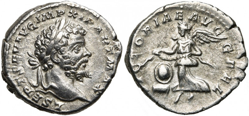 SEPTIME SEVERE (193-211), AR denier, 198-200, Rome. D/ L SEPT SEV AVG IMP XI PAR...