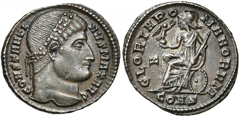 CONSTANTIN Ier Auguste (307-337), AE follis, 327-328, Constantinople. D/ CONSTAN...