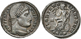 CONSTANTIN Ier Auguste (307-337), AE follis, 327-328, Constantinople. D/ CONSTANTI-NVS MAX AVG T. diad. à d. R/ GLORIA RO-MANORVM/ Z- / CONS Roma assi...
