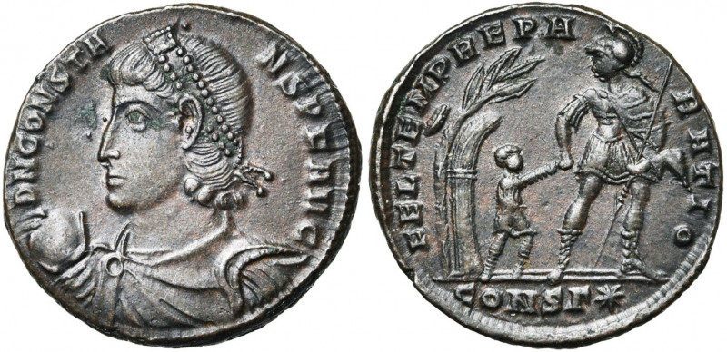 CONSTANT Auguste (337-350), AE centenionalis, 348-350, Constantinople. D/ DN CON...