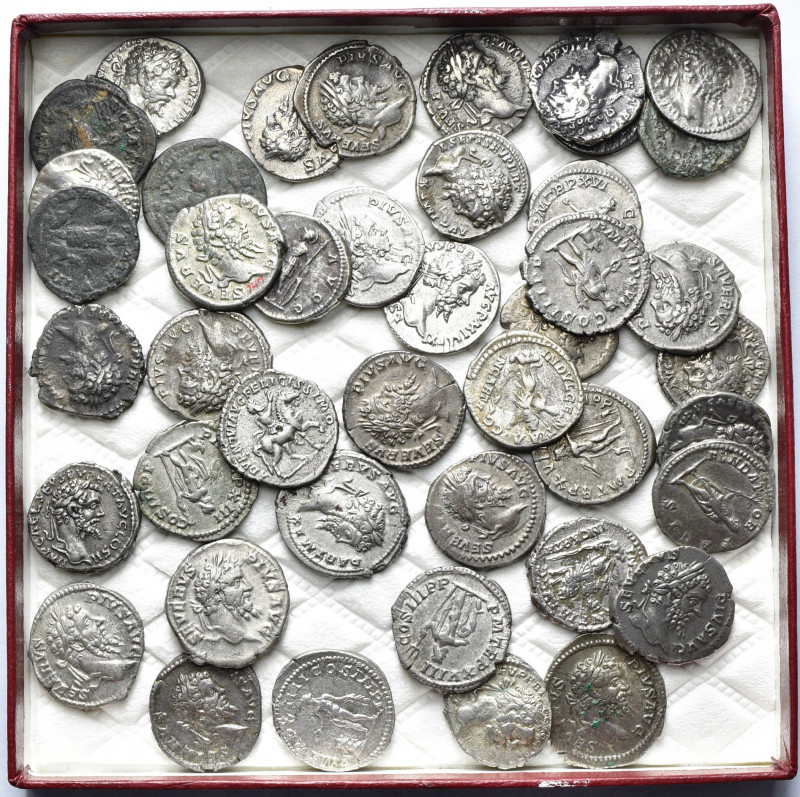 SEPTIME SEVERE (193-211), lot de 40 deniers: R/ Victoire à g. (4, légendes diffé...