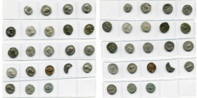 CARACALLA (196-217), lot de 20 deniers: R/ Mars, Roma, Caracalla et Plautilla, Salus et figure agenouillée (2), Sol, Dea Caelestis, L''empereur et die...
