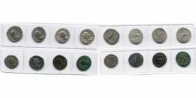 lot de 8 antoniniens: Caracalla, R/ Sol, Fides; Elagabal, R/ Victoire; Otacilia Severa, R/ Pudicitia (TB à SUP); Volusien, R/ Junon dans un temple; Tr...