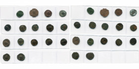 lot de 16 antoniniens: Victorin, R/ Génie, Pietas, Sol; Tétricus Ier, R/ Pax (10), Spes (2), Hilaritas.
Beau à Très Beau