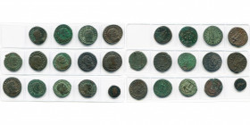 MAXIMIEN HERCULE (286-305), lot de 14 p.: follis, R/ Génie (7, légendes différentes), Hercule, Fides, Moneta, Mars; Senior Augustus, R/ Carthago dans ...