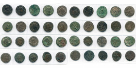 MAXIMIEN GALERE (293-311), lot de 20 folles: César, R/ Génie (6, légendes différentes), Moneta (2), Africa; Auguste, R/ Génie (8, légendes différentes...