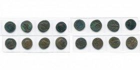 LICINIUS Ier (308-324), lot de 8 folles, grands modules: R/ Jupiter et aigle, Génie (7, bustes et ateliers différents).
Beau à Très Beau