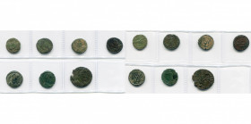 VALENS (364-378), lot de 7 p.: AE3, R/ Victoire ten. une couronne (2), L''empereur tirant un captif (3), L''empereur ten. un globe nicéphore (graffiti...