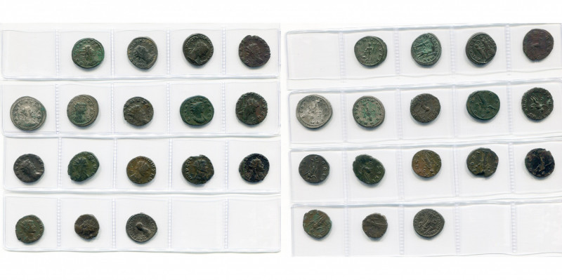 lot de 17 p. : Gallien, antoninien, R/ Neptune (argenté), L''empereur et Victoir...