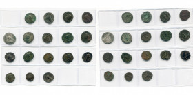 lot de 17 p. : Gallien, antoninien, R/ Neptune (argenté), L''empereur et Victoire, L''empereur et Roma, Cerf, Fortuna (2, argentés), Centaure, Pax, So...