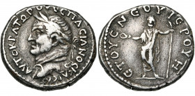 CHYPRE, Vespasien (69-79), AR tétradrachme, 75-76. D/ T. l. à g. R/ ETOYC NEOY IEPOY H (an 8) Zeus Salaminios deb. à g., ten. une patère et un long sc...