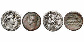 SYRIE, ANTIOCHE, Auguste (-27-14), AR tétradrachme, 5 av. J.-C. D/ KAIΣΑΡΟΣ ΣE-BAΣTOV T. l. à d. R/ ETOYΣ K (an 26) NIKHΣ La Tyché d''Antioche, toure...