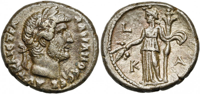 EGYPTE, ALEXANDRIE, Hadrien (117-138), bill. tétradrachme, 136-137. D/ T. l. à d...