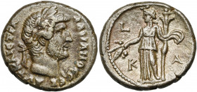 EGYPTE, ALEXANDRIE, Hadrien (117-138), bill. tétradrachme, 136-137. D/ T. l. à d. R/ Déméter deb. de f., t. à g., ten. des épis et des pavots de la d....