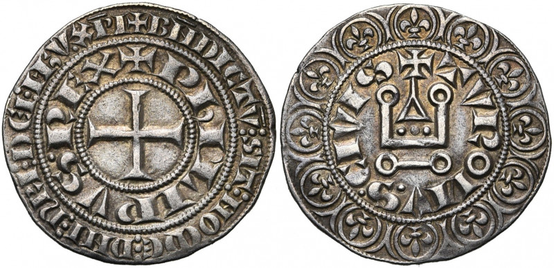 FRANCE, Royaume, Philippe IV le Bel (1285-1314), AR gros tournois à l''O rond, v...