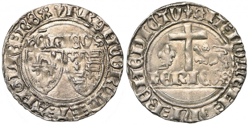 FRANCE, Royaume, Henri VI d''Angleterre (1422-1453), billon blanc aux écus, nove...