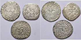 FRANCE, Royaume, Charles VIII (1483-1498), lot de 3 p.: blanc à la couronne, Rouen; karolus, Tours et Tournai. Dupl. 587, 593.
Beau et Très Beau