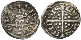 GRANDE-BRETAGNE, Edouard Ier (1272-1307), AR farthing, Londres. Type 3. D/ + E R AN-GLIE B. cour. de f. coupant la légende. R/ LON-DON-IEN-SIS Croix l...