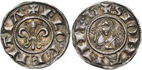 ITALIE, FLORENCE, République (1189-1532), AR fiorino di stella (12 denari), avant 1260. 2e série. D/ + FLORENTIA* Fleur de lis. R/ +·S·IOHANNE·B· B. d...