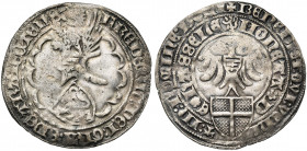 NEDERLAND, UTRECHT, Bisdom, Frederik van Blankenheim (1393-1423), AR dubbele groot, z.j., Hasselt. Vz/ Schuin geplaatst wapenschild van Blankenheim on...