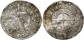 NEDERLAND, UTRECHT, Bisdom, David van Bourgondië (1455-1496), AR jager (5/3e stuiver), 1477. Vz/ Bourgondisch wapenschild. Binnenomschrift: ANNO DNI M...