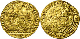 BRABANT, Duché, Jean III (1312-1355), AV chaise d''or à l''écu, à partir de novembre 1338, Anvers. Au titre de Louis de Bavière, empereur (1317-1347)....