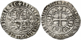 BRABANT, Duché, Jean III (1312-1355), AR gros au quadrilobe, décembre 1344, Anvers (?). D/ Dans un quadrilobe cantonné de quatre annelets, les armes é...