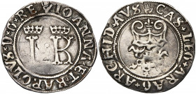 BRABANT, Duché, Charles Quint (1506-1555), AR demi-réal d''Espagne, s.d. (1517), Anvers. Au titre de Jeanne d''Aragon et de Charles Quint. D/ (main) I...