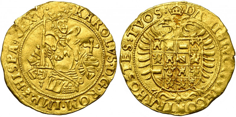BRABANT, Duché, Charles Quint (1506-1555), AV réal d''or, s.d. (1546-1556), Anve...