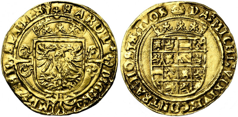 BRABANT, Duché, Charles Quint (1506-1555), AV demi-réal d''or, s.d. (1521-1552),...