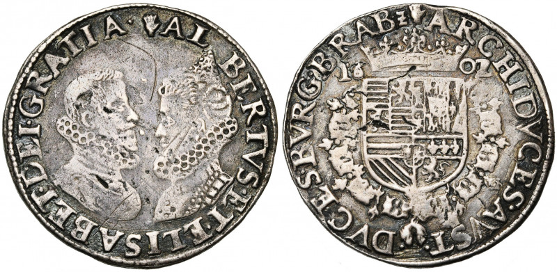 BRABANT, Duché, Albert et Isabelle (1598-1621), AR florin d''argent, 1602 (sur 1...