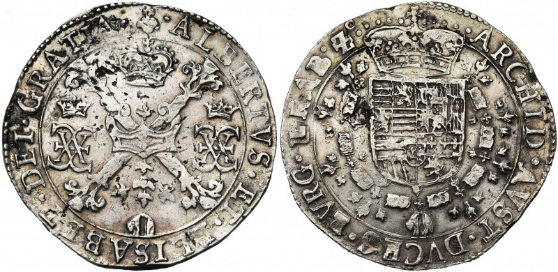 BRABANT, Duché, Albert et Isabelle (1598-1621), AR patagon, s.d. (1612-1621), Br...