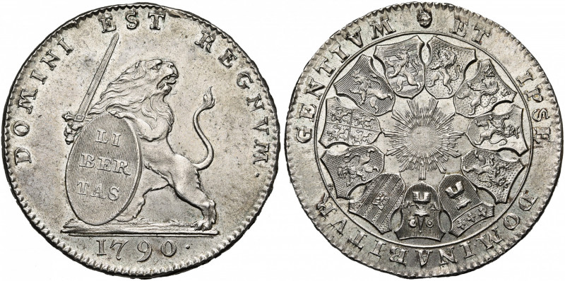 BRABANT, Duché, Etats-Belgiques-Unis (1790), AR lion d''argent (3 florins), 1790...