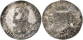 TOURNAI, Seigneurie, Philippe II (1555-1598), AR écu Philippe, 1588. D/ B. cuir. à g. R/ Ecu couronné avec écusson de Portugal en surtout, sur une cro...