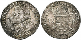 TOURNAI, Seigneurie, Albert et Isabelle (1598-1621), AR triple réal, 1608. Avec tour au droit et au revers. D/ B. accolés à g. R/ Ecu parti d''Autrich...